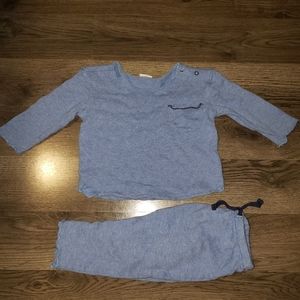 EGG Baby 12m Knit Sweater Blue Outfit